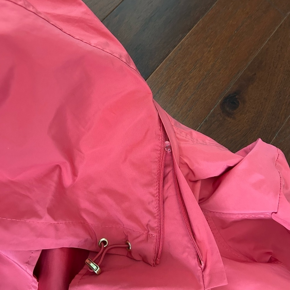 Cole Haan Packable Hooded Water-Resistant Raincoat coral size M retail $359 - Picture 14 of 15